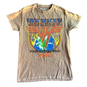 Van Halen 1984 Tour of the World Graphic T-Shirt Brown Unisex Size Small RN90355